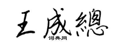 王正良王成總行書個性簽名怎么寫