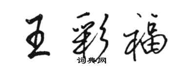 駱恆光王彩福行書個性簽名怎么寫