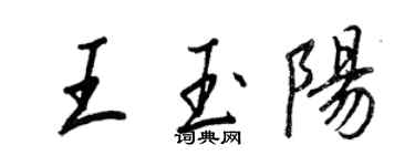 王正良王玉陽行書個性簽名怎么寫