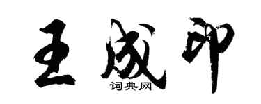 胡問遂王成印行書個性簽名怎么寫