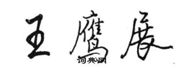 駱恆光王鷹展行書個性簽名怎么寫