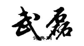 胡問遂武磊行書個性簽名怎么寫