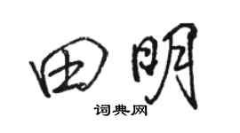 駱恆光田明行書個性簽名怎么寫