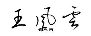 梁錦英王風雲草書個性簽名怎么寫