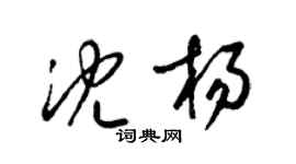 梁錦英沈楊草書個性簽名怎么寫