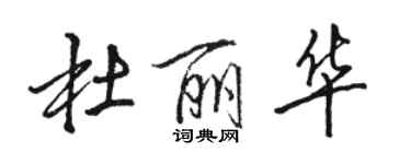 駱恆光杜麗華行書個性簽名怎么寫