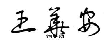 曾慶福王華安草書個性簽名怎么寫