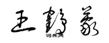 曾慶福王鶴蒙草書個性簽名怎么寫