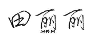 駱恆光田麗麗行書個性簽名怎么寫