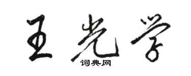 駱恆光王光學行書個性簽名怎么寫