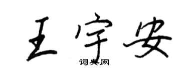 王正良王宇安行書個性簽名怎么寫