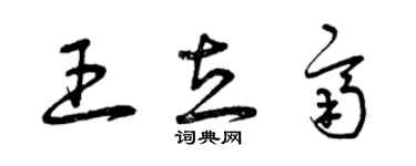 曾慶福王立齊草書個性簽名怎么寫