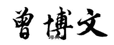 胡問遂曾博文行書個性簽名怎么寫