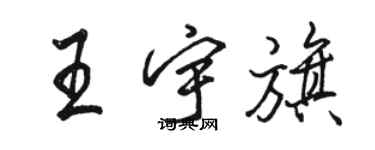 駱恆光王宇旗行書個性簽名怎么寫