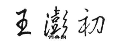 駱恆光王澎初行書個性簽名怎么寫