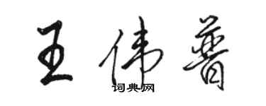 駱恆光王偉普行書個性簽名怎么寫