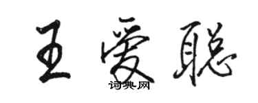 駱恆光王愛聰行書個性簽名怎么寫