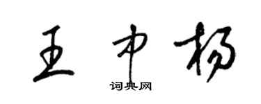 梁錦英王中楊草書個性簽名怎么寫