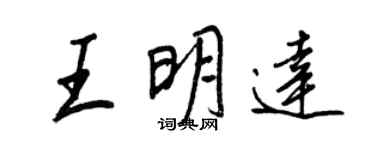 王正良王明達行書個性簽名怎么寫