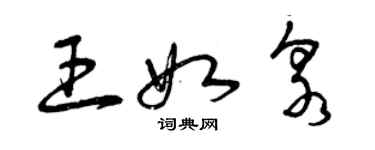 曾慶福王如泉草書個性簽名怎么寫