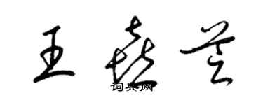 梁錦英王喜芝草書個性簽名怎么寫