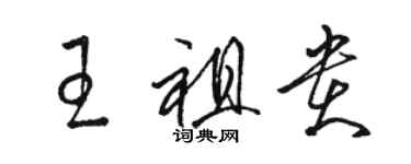 駱恆光王祖貴草書個性簽名怎么寫