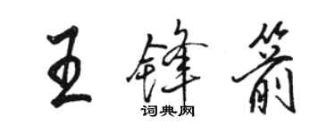 駱恆光王鋒箭行書個性簽名怎么寫