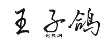 駱恆光王子鴿行書個性簽名怎么寫