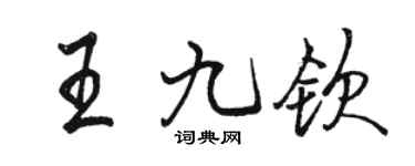 駱恆光王九欽行書個性簽名怎么寫