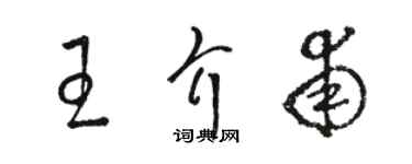 駱恆光王介甫草書個性簽名怎么寫