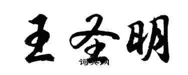 胡問遂王聖明行書個性簽名怎么寫