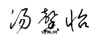 梁錦英湯馨怡草書個性簽名怎么寫