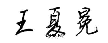 王正良王夏冕行書個性簽名怎么寫