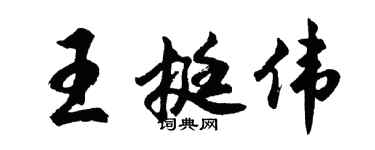 胡問遂王挺偉行書個性簽名怎么寫