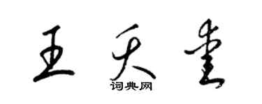 梁錦英王夭愛草書個性簽名怎么寫