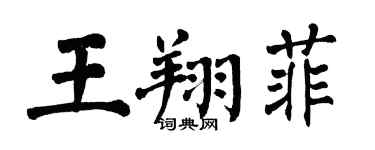翁闓運王翔菲楷書個性簽名怎么寫