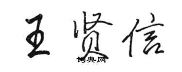 駱恆光王賢信行書個性簽名怎么寫