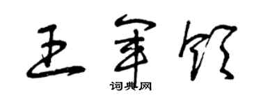 曾慶福王軍領草書個性簽名怎么寫