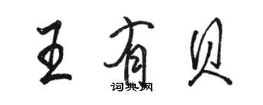 駱恆光王有貝行書個性簽名怎么寫