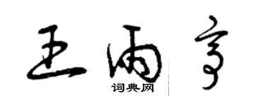 曾慶福王雨亭草書個性簽名怎么寫