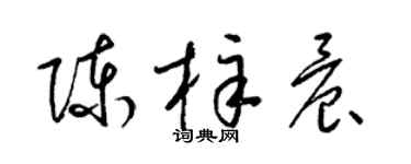 梁錦英陳梓晨草書個性簽名怎么寫