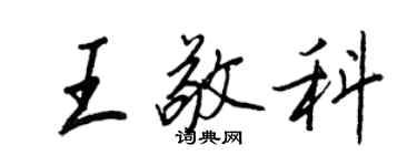 王正良王敬科行書個性簽名怎么寫