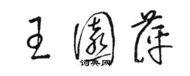 駱恆光王園萍草書個性簽名怎么寫