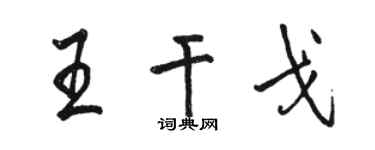 駱恆光王干戈行書個性簽名怎么寫