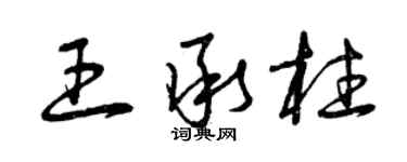 曾慶福王承柱草書個性簽名怎么寫