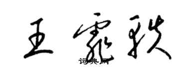 梁錦英王霏軼草書個性簽名怎么寫