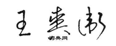 駱恆光王爽衛草書個性簽名怎么寫