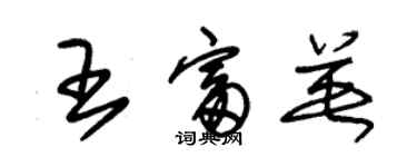 朱錫榮王富英草書個性簽名怎么寫