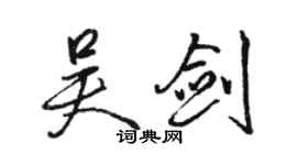 駱恆光吳劍行書個性簽名怎么寫