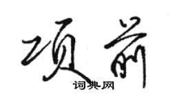 駱恆光項前行書個性簽名怎么寫